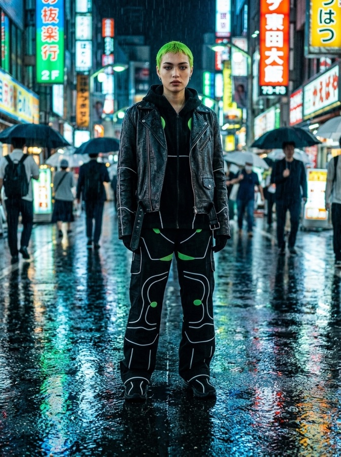 Same AI, scene: Neon night